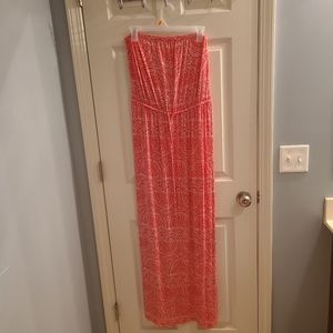 Pink Old Navy Strapless Maxi Dress